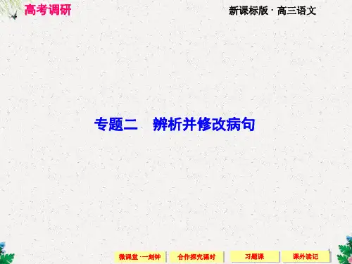 高考语文一轮复习课件 辨析并修改病句