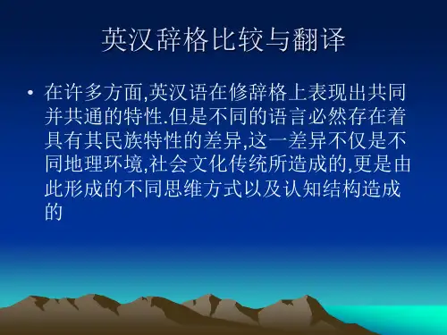 英汉词格对比翻译