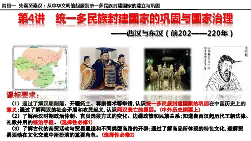 第4讲+西汉与东汉—统一多民族封建国家的巩固+2024年高考历史一轮复习考点过过过(中外历史纲要上)