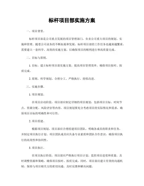 标杆项目部实施方案