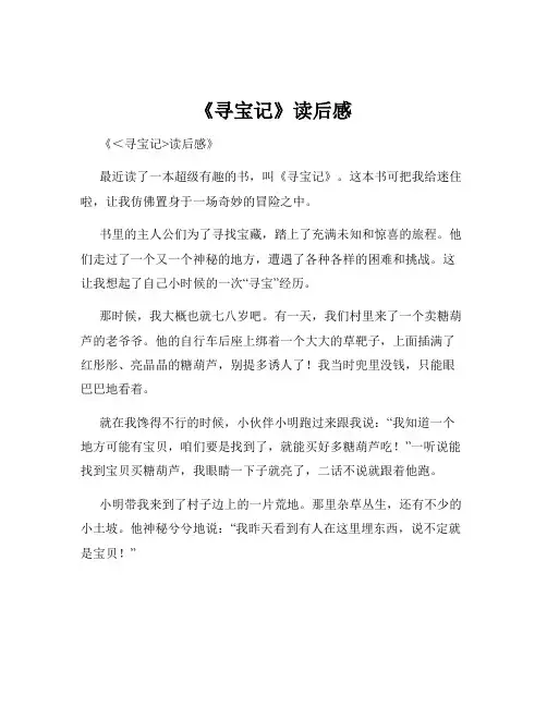 《寻宝记》读后感