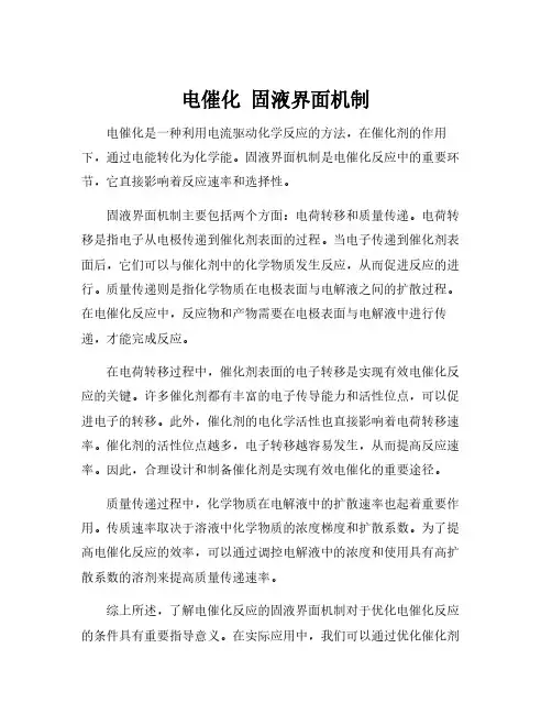 电催化 固液界面机制