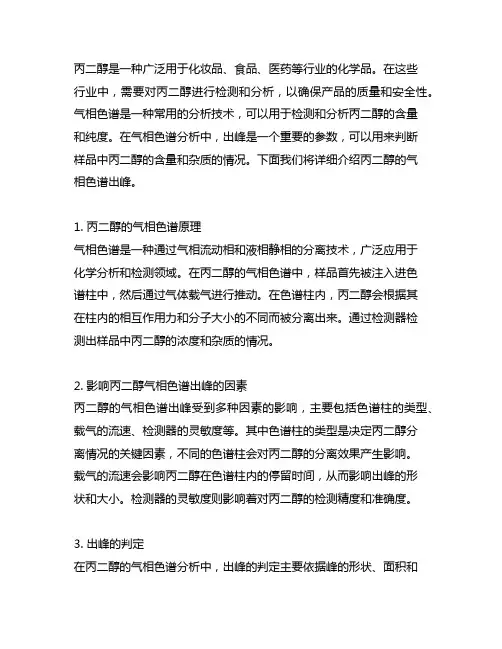 1,2-丙二醇的气相色谱出峰