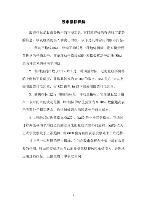 股市指标详解