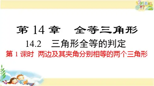 沪科版数学八年级上册 两边及其夹角分别相等的两个三角形