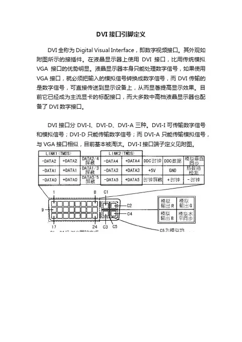DVI接口引脚定义