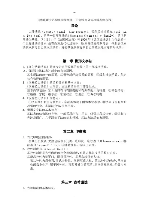 外法史复习资料(根据周伟文与冷霞划的范围整理-仅供参考)