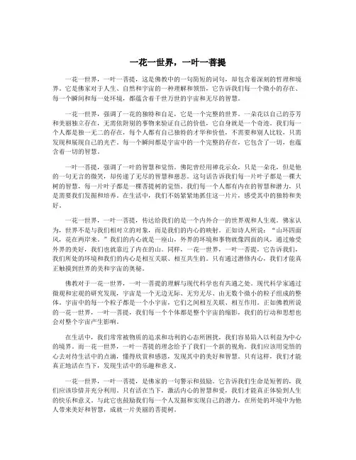 一花一世界,一叶一菩提