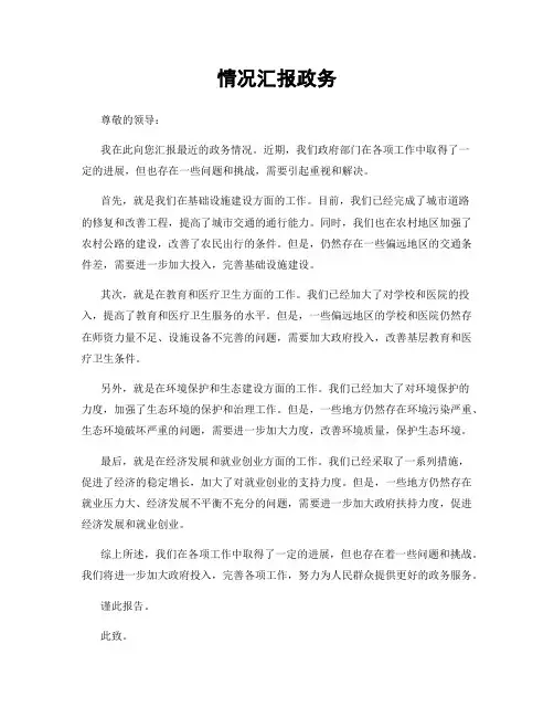 情况汇报政务