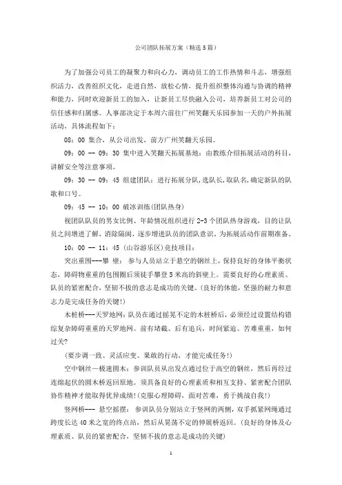 公司团队拓展方案
