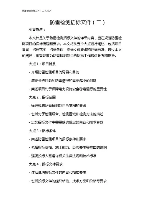 防雷检测招标文件(二)2024