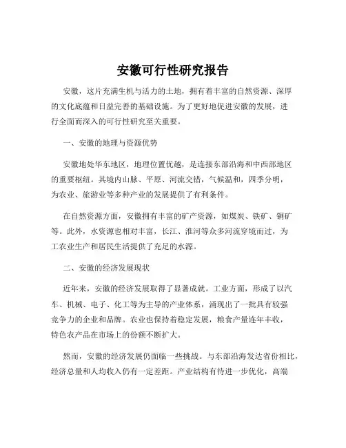 安徽可行性研究报告