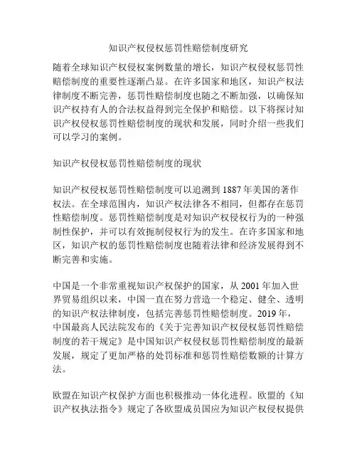 知识产权侵权惩罚性赔偿制度研究