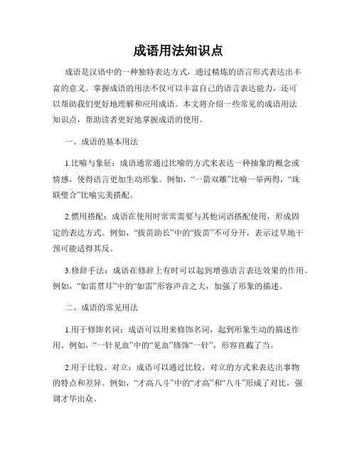 成语用法知识点