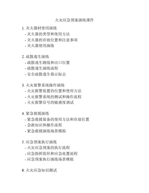 火灾应急预案演练课件