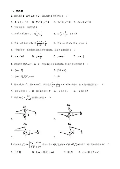 山东省淄博市淄博实验中学2024-2025学年高一上学期10月限时训练数学试题(无答案)