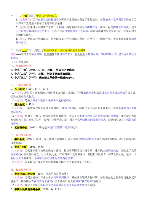 中国近代重大会议和事件