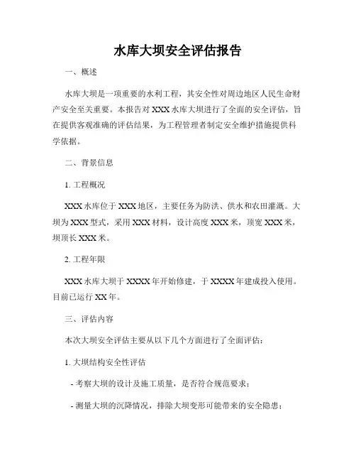 水库大坝安全评估报告