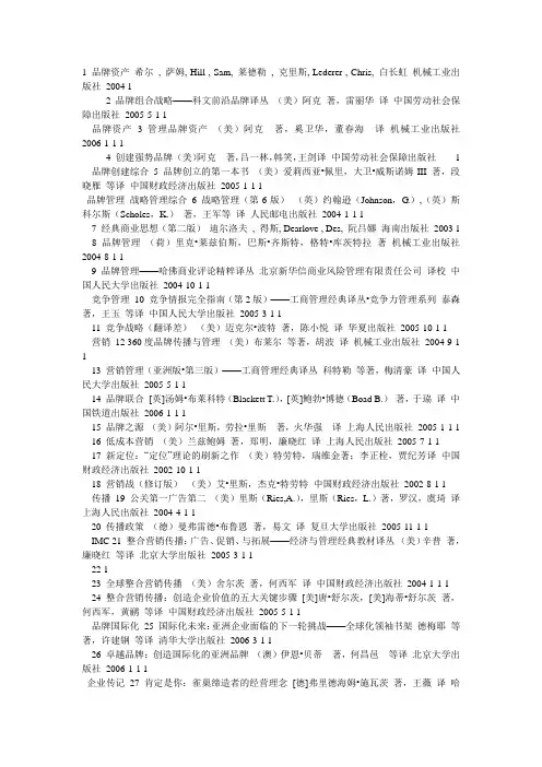 品牌研究的文献