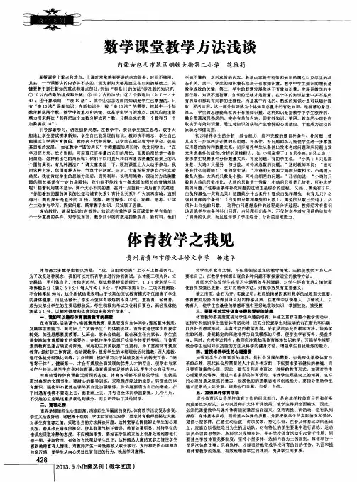 体育教学之我见