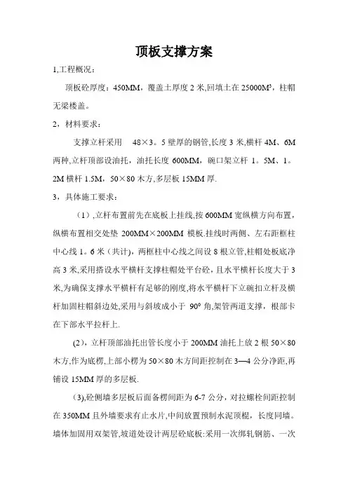 顶板支撑方案