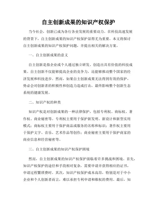 自主创新成果的知识产权保护