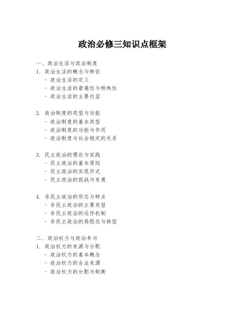 政治必修三知识点框架