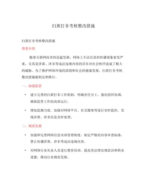 扫黄打非考核整改措施