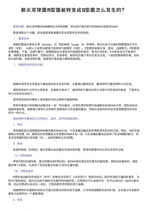 肺炎双球菌R型菌被转变成S型菌怎么发生的？