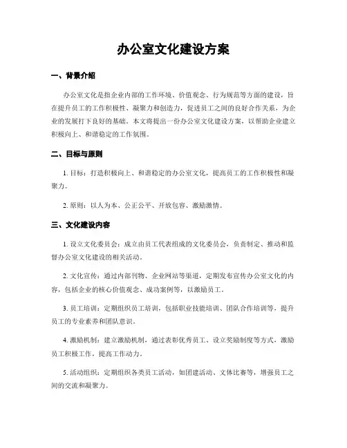 办公室文化建设方案