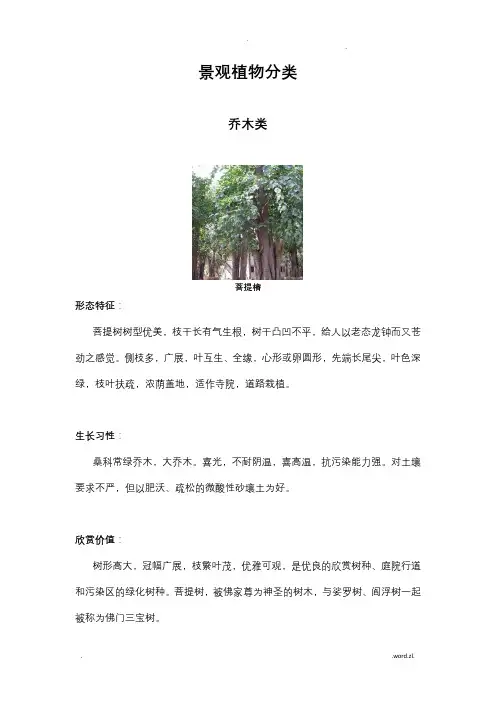 景观植物分类