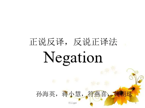 翻译正说反译法PPT课件