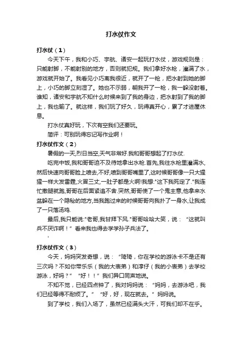 打水仗作文