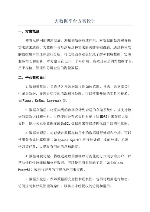 大数据平台方案设计