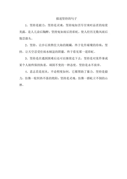 描述坚持的句子