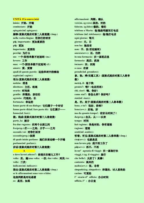 好好学意语 之 新视线一册第单一元(未完待续)