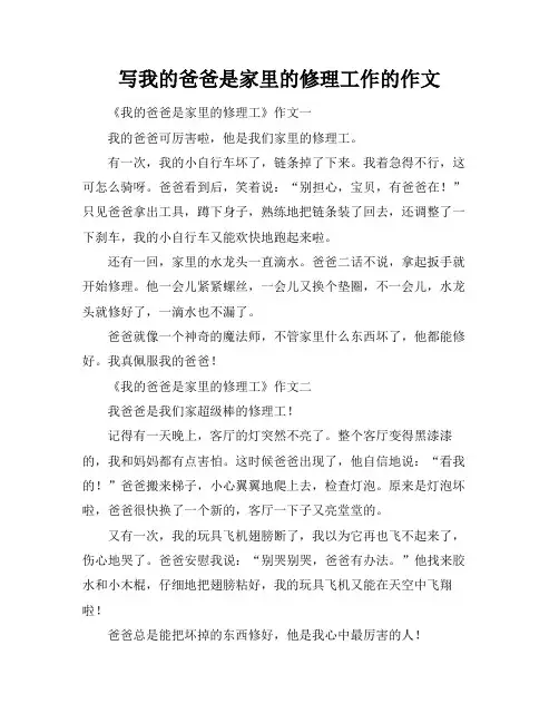 写我的爸爸是家里的修理工作的作文