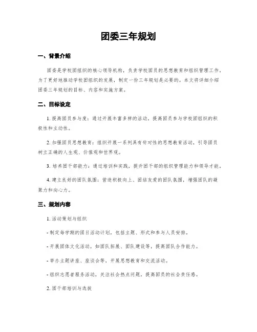 团委三年规划