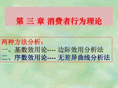 三消费者行为理论-经济学基础