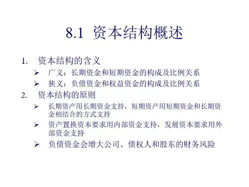 企业融资方式及资本结构21页PPT