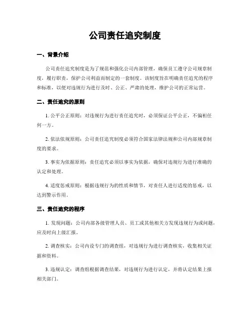 公司责任追究制度