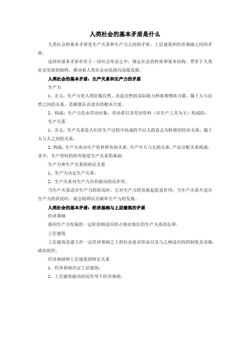 人类社会的基本矛盾是什么