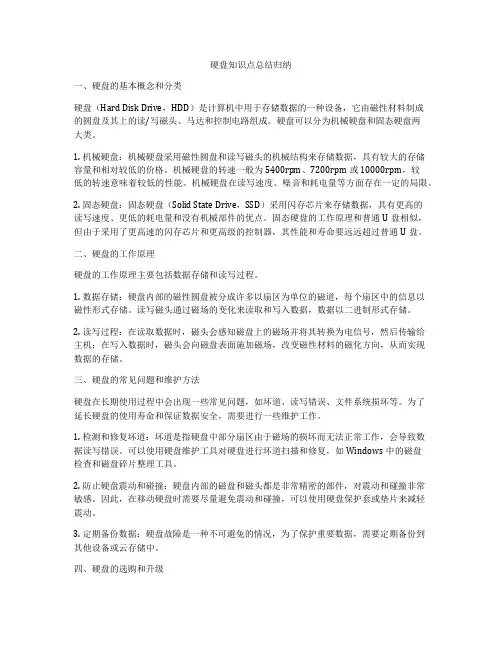 硬盘知识点总结归纳
