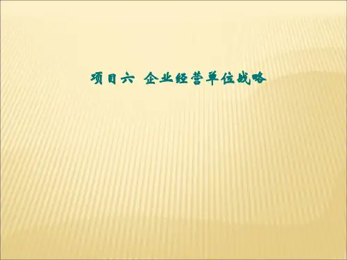 企业战略管理课件：项目六  企业经营单位战略