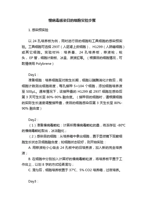 慢病毒感染目的细胞实验步骤