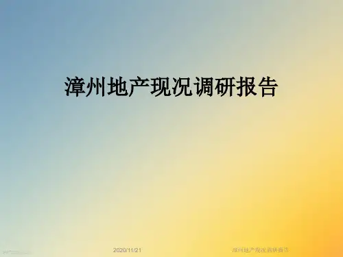 漳州地产现况调研报告