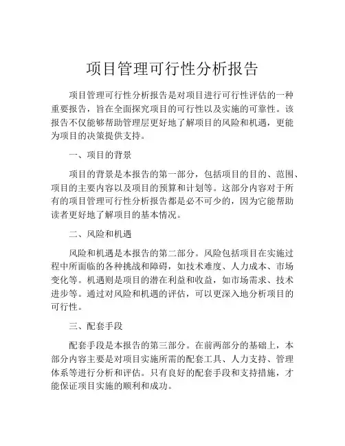 项目管理可行性分析报告