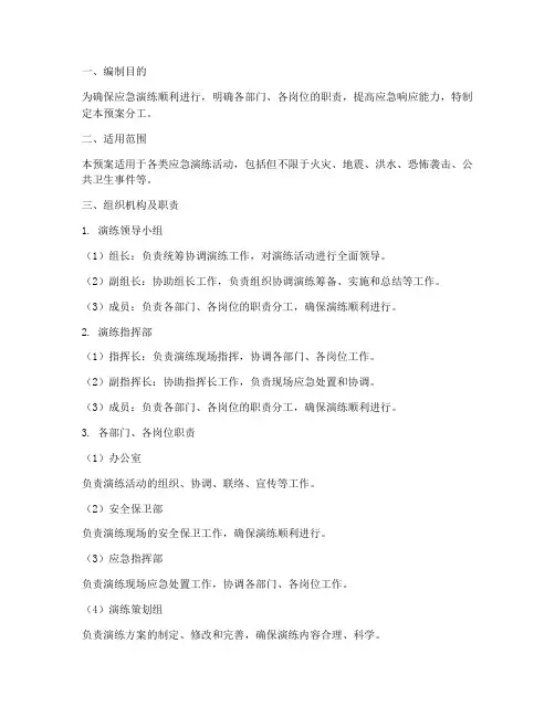 应急演练预案分工