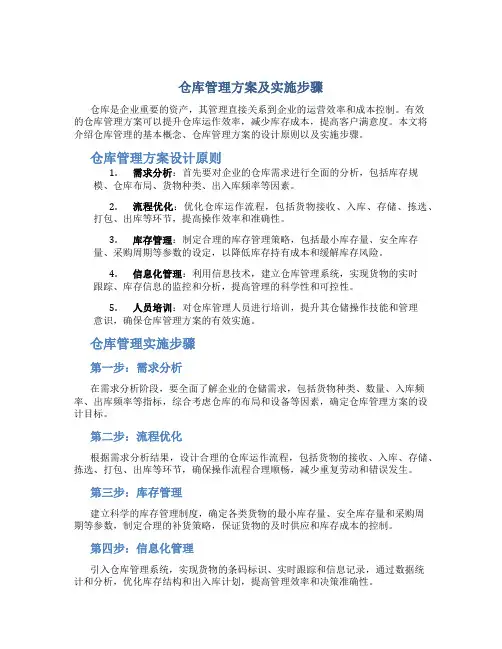 仓库管理方案及实施步骤