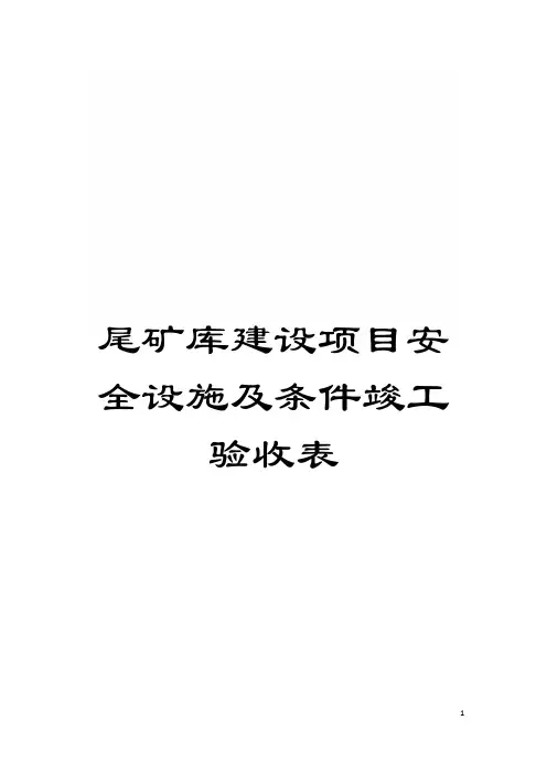 尾矿库建设项目安全设施及条件竣工验收表模板